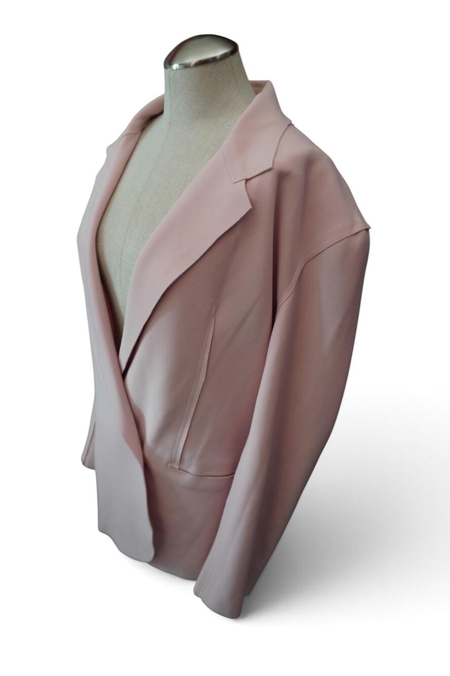 Norma Kamali Blazer Jacket Womens XS Pink Open Front Stretch Workwear Office